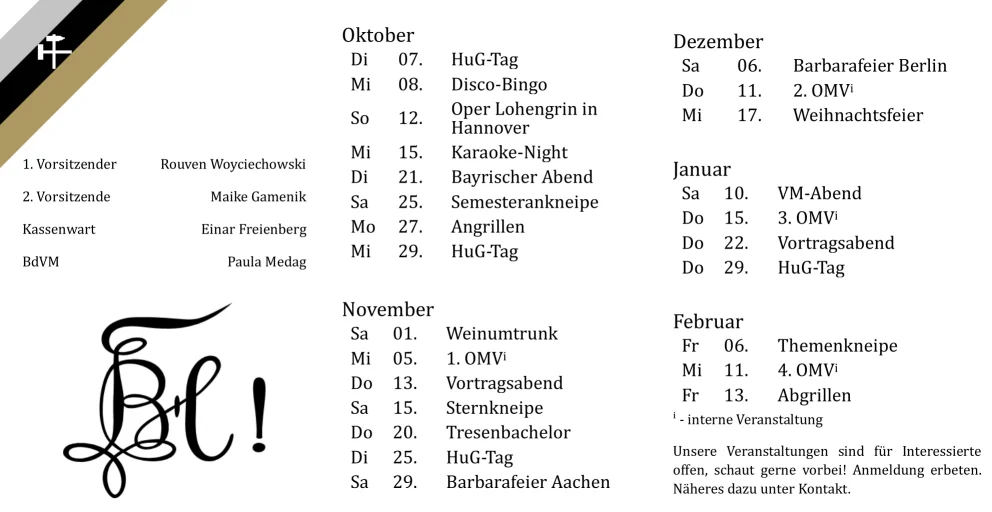 Semesterprogramm WS2526 BuH-Verein Clausthal Innenseite
